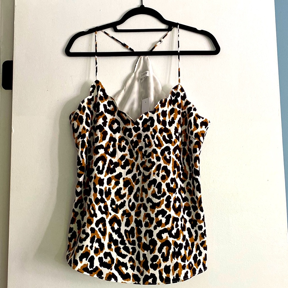 Leopard Print Scalloped tank from J Crew size 10